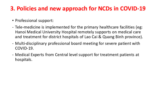 3. Policies and new approach for NCDs in COVID-19